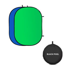 BLACKPIXEL Collapsible Portable Chroma Key Background (5 x 7" feet) , 2-in-1 Chroma Blue/Chroma Green for youtube, Filmmaking,Visual Effects,Ad film,Photography,Online meeting