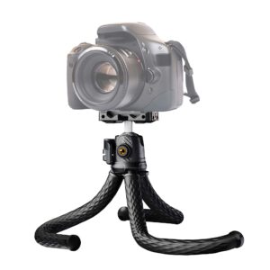 F7 Flexible Camera Tripod, 2-in-1 Phone Holder, 1.5kg Load Capacity, 360° Ball Head Mount, Portable Design