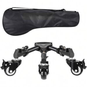 Professional Tripod Dolly, Aluminium Alloy Base with 50 mm Rubber Wheels, 15 kg Load Capacity, Black Visit the BLACKPIXEL Store