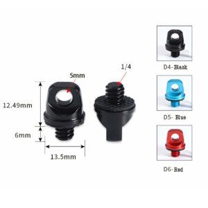 1/4-Inch Aluminium Camera Mounting Screw, Tripod Screw with Rope Hole, 3 Colours, for DSLR and Action Cameras (black)