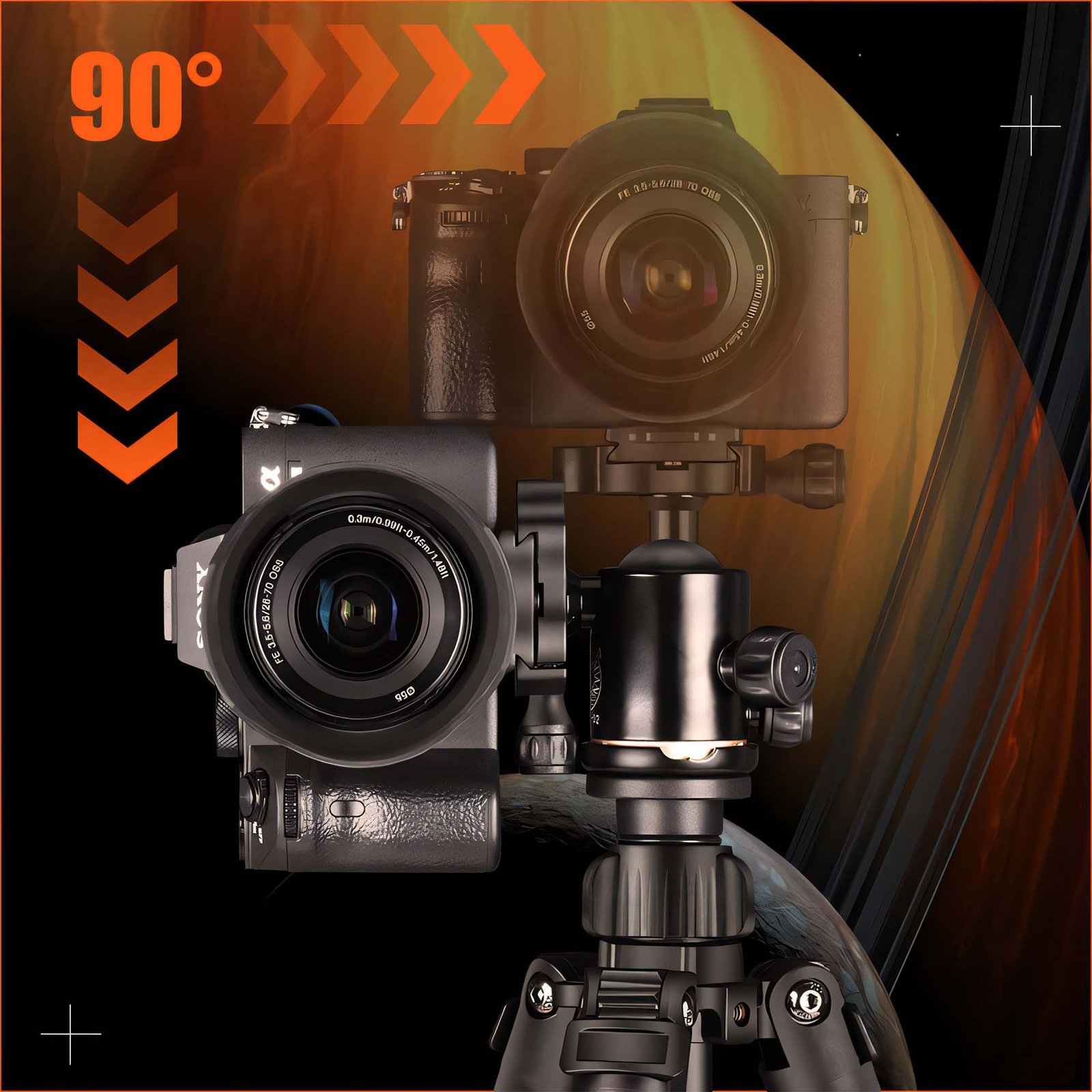 BLACKPIXEL Professional Camera Tripod, 145.3 cm Extended Height, 6 kg Load Capacity, Aluminium Travel Tripod and Monopod with Ball Head, Quick Release Plate