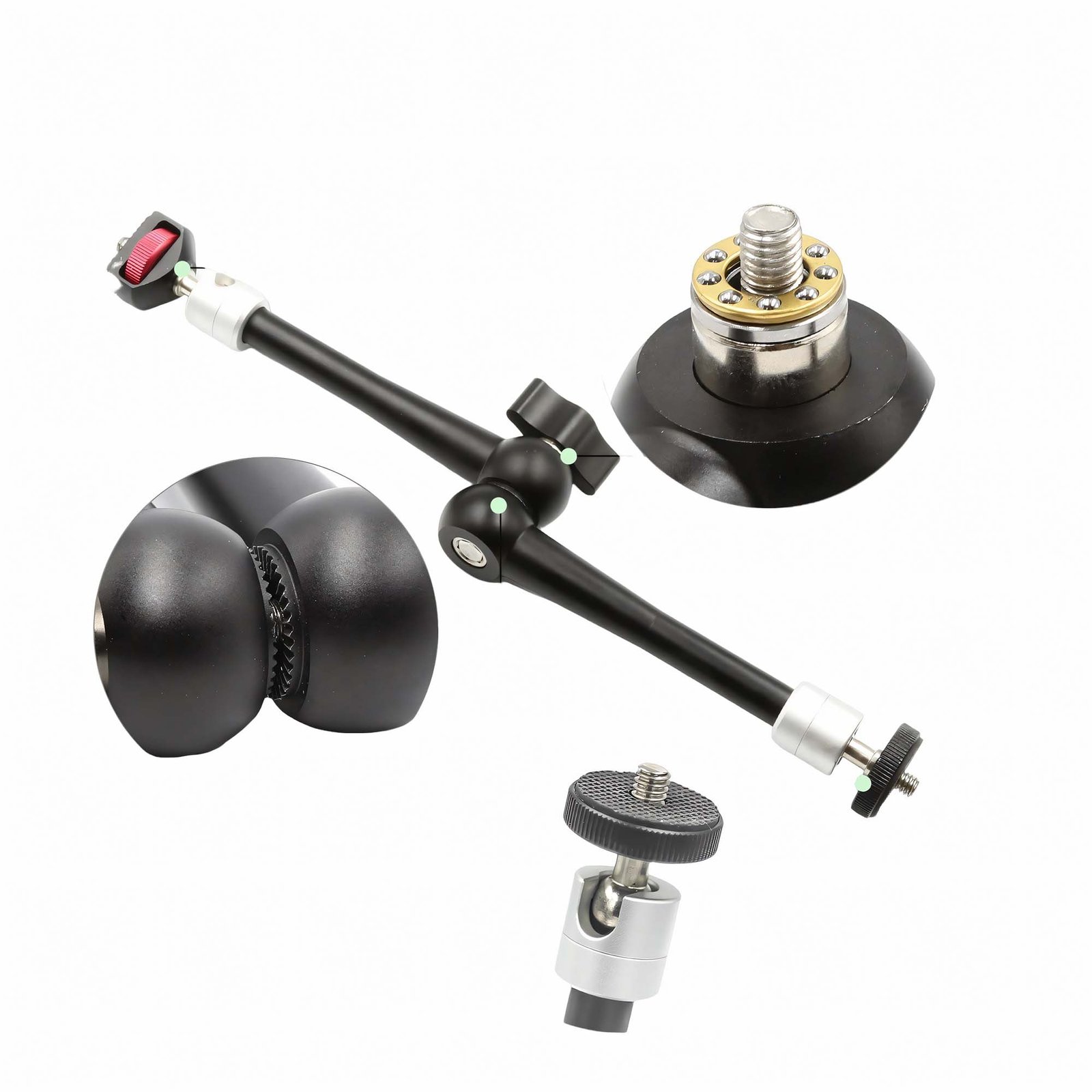 BLACKPIXEL Magic Arm, 28 cm Adjustable Friction Arm with Dual Ball Head, 360° Rotation, 5.5 lbs Load Capacity, for Cameras, Monitors, Lights