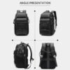 BLACKPIXEL Camera & Laptop Backpack (48x31x22 cm) - Convertible Oxford Camera Bag with Removable Cubes, Fits 17" Laptop, TSA Lock, Tripod Holder - Black