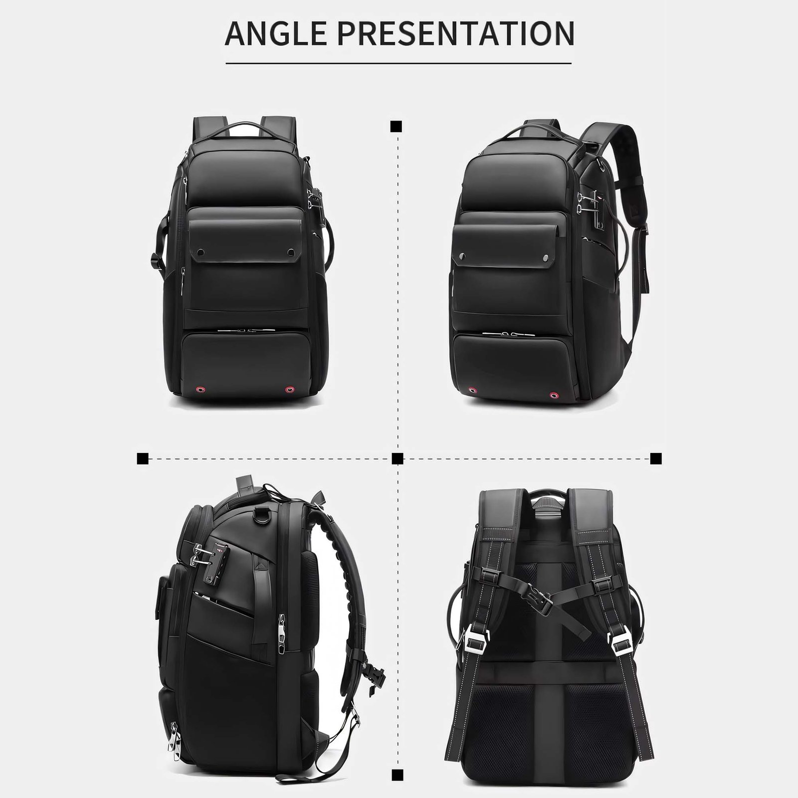 BLACKPIXEL Camera & Laptop Backpack (48x31x22 cm) - Convertible Oxford Camera Bag with Removable Cubes, Fits 17" Laptop, TSA Lock, Tripod Holder - Black