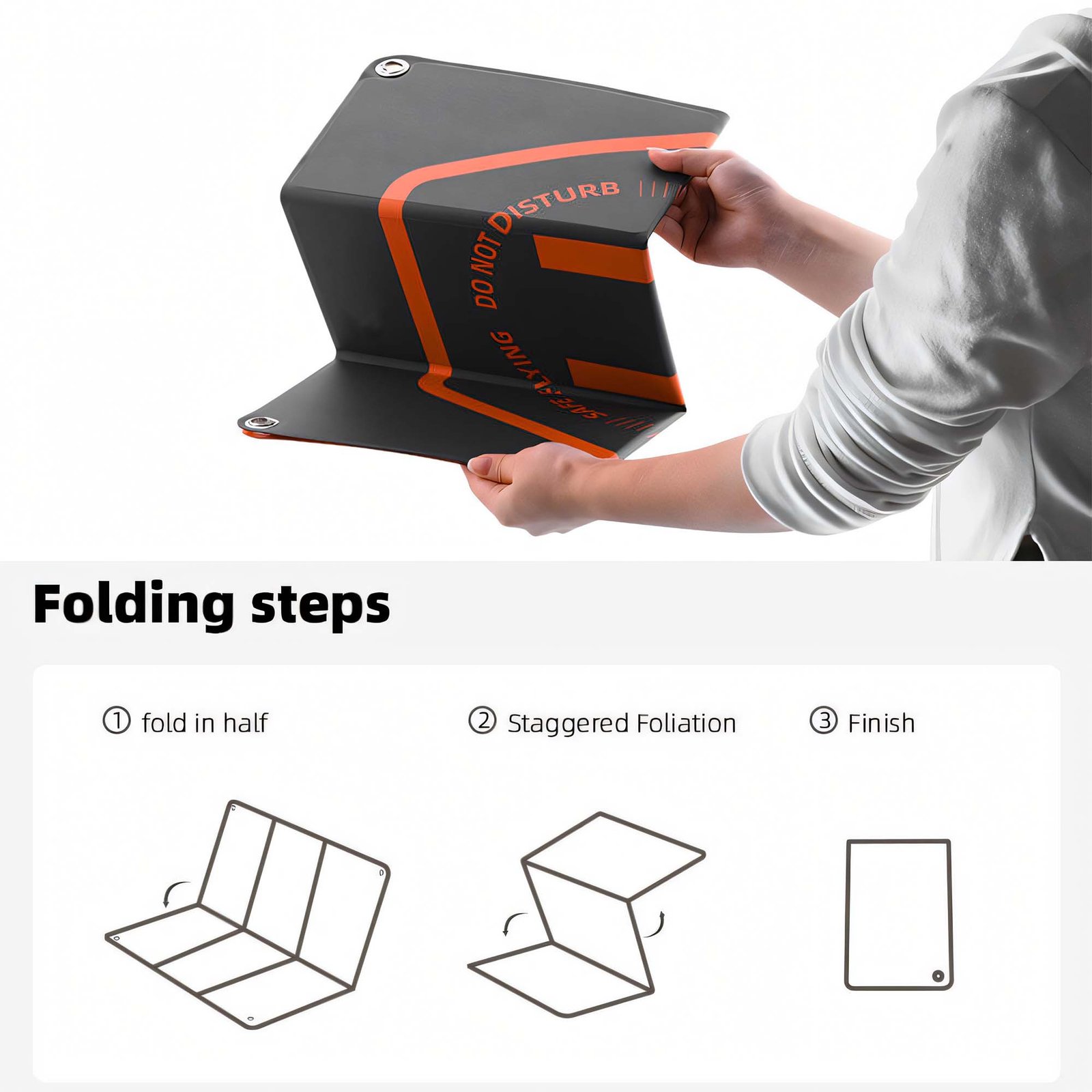 BLACKPIXEL Portable Drone Landing Pad, 50x50 cm Double-Sided, Orange/Grey, Fast-Fold Design with Stakes – Compatible with DJI Mini, Air, Phantom, FPV Racing Drones
