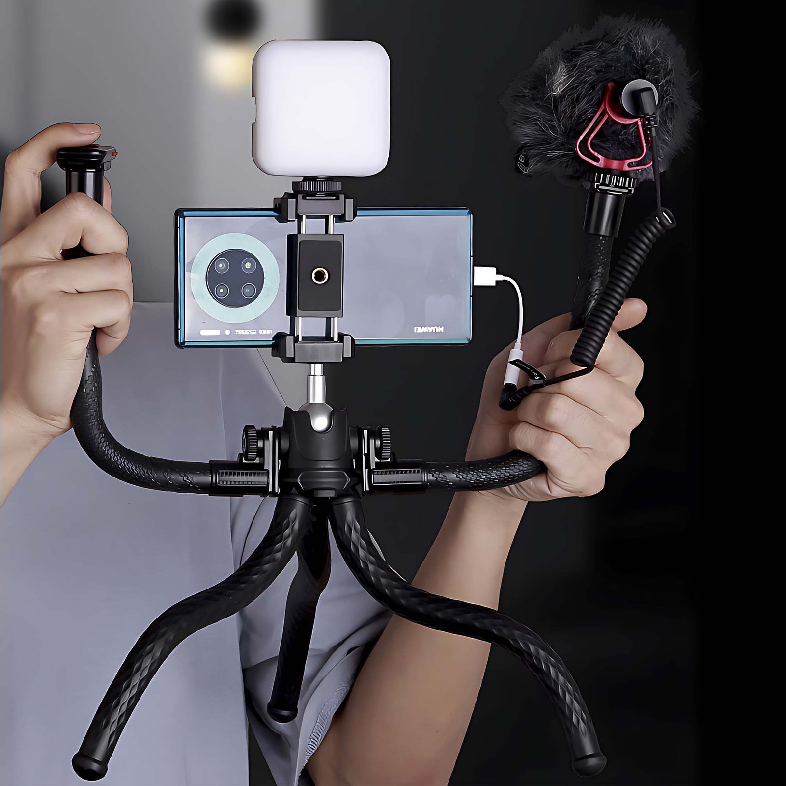 3 Goocong Flexible Tripod for iPhone, Phone Camera with Cell Phone Mount for iPhone 13, Samsung Smartphone, DSLR Canon, Nikon Camera