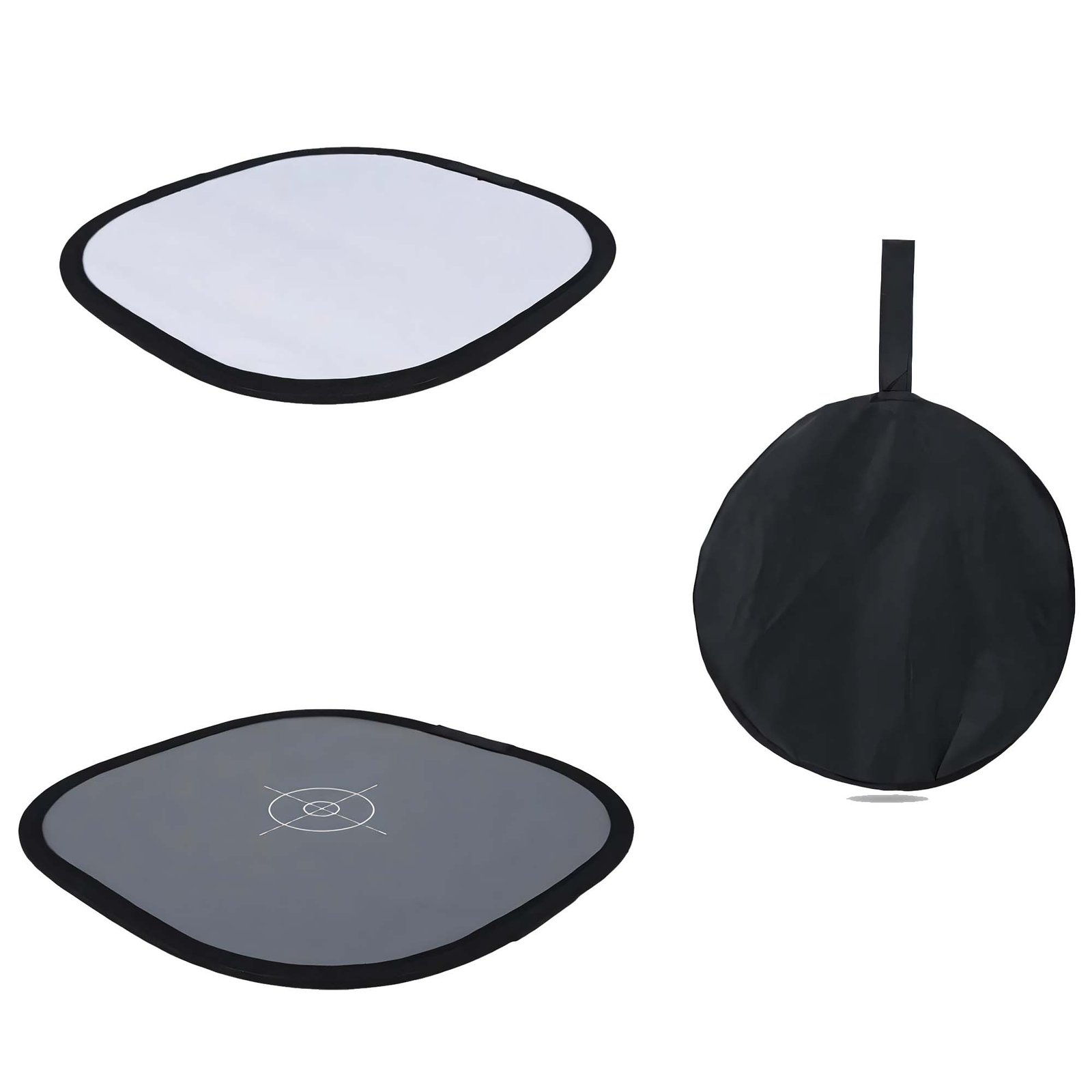 BLACKPIXEL 12-inch Collapsible Gray Card and White Balance Disc, Photography Calibration Panel with Crosshair, Double-Sided Gray/White