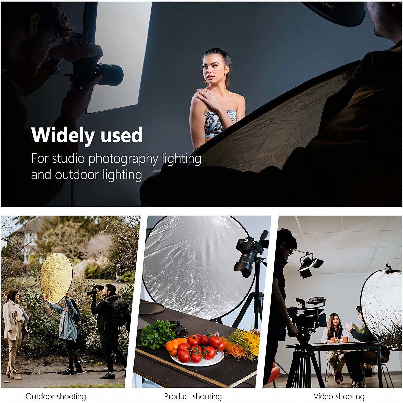 BLACKPIXEL 5-in-1 Collapsible Photography Light Reflector, 80cm/32-inch, Gold/Silver/White/Black/Diffuser Discs with Carrying Bag