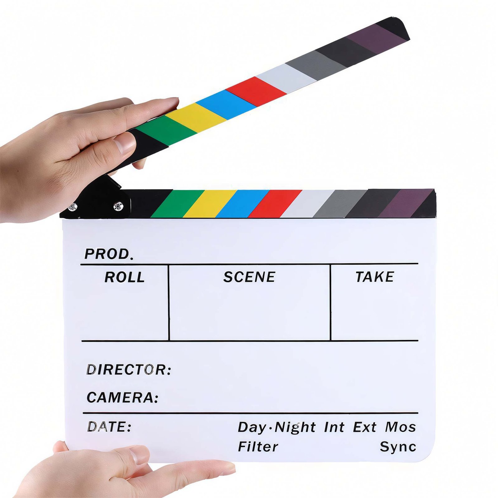 BLACKPIXEL Professional Film Clapboard 30x25 cm | Acrylic Director Slate with Magnetic Color Clapper | Dry Erase Movie Clapper Board with Marker & Eraser | Film Making, YouTube & Video Shoot