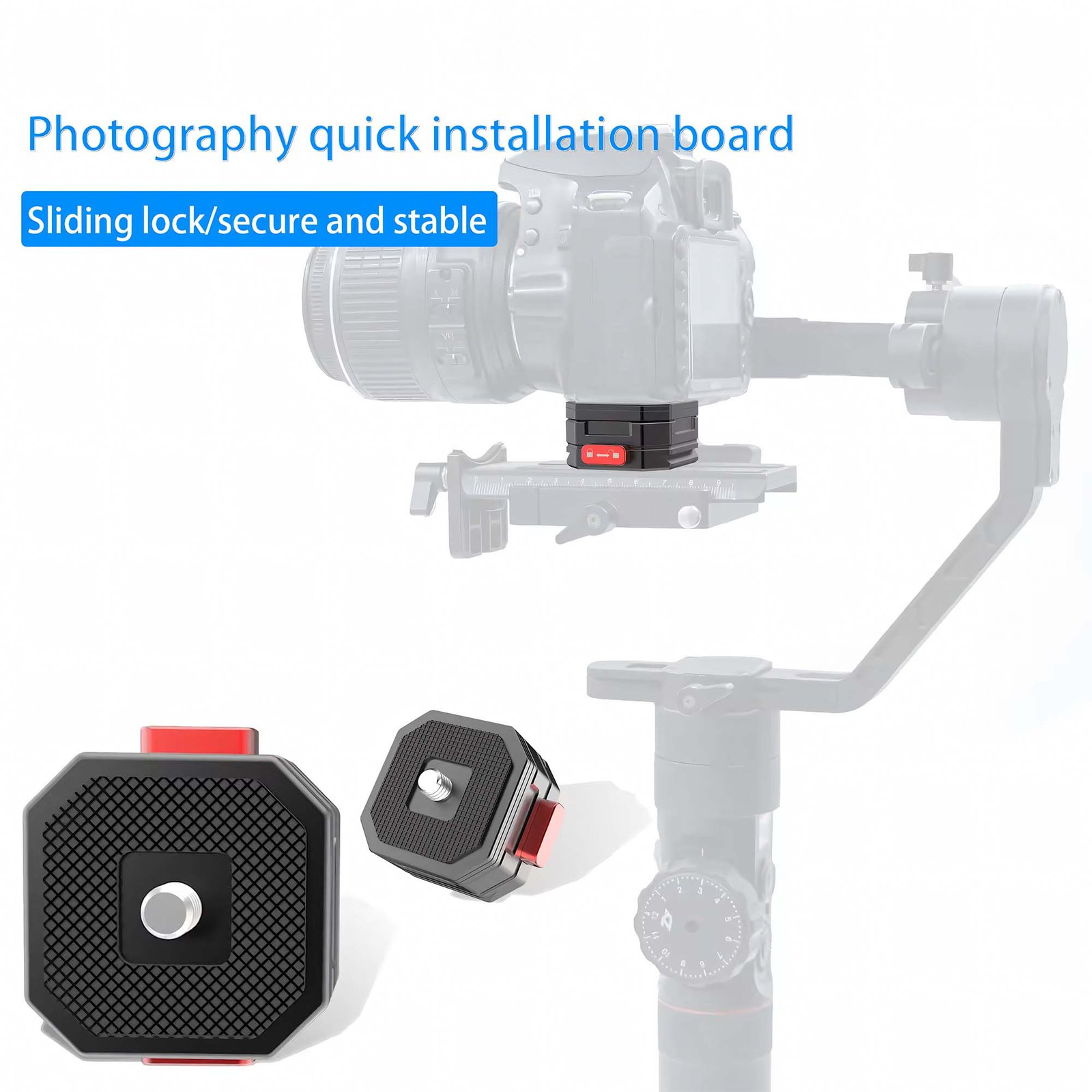 BLACKPIXEL Camera Quick Release Mount Adapter, 38mm, Sliding Lock Mechanism, Anti-Slip Plate, Compatible with DSLR and Tripod
