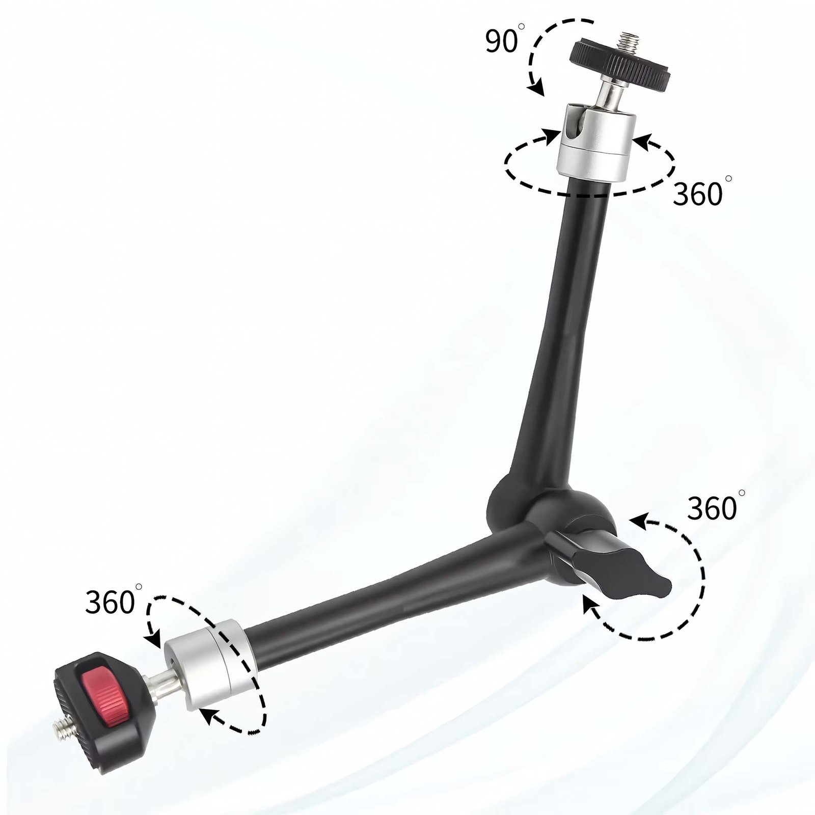 BLACKPIXEL Magic Arm, 28 cm Adjustable Friction Arm with Dual Ball Head, 360° Rotation, 5.5 lbs Load Capacity, for Cameras, Monitors, Lights