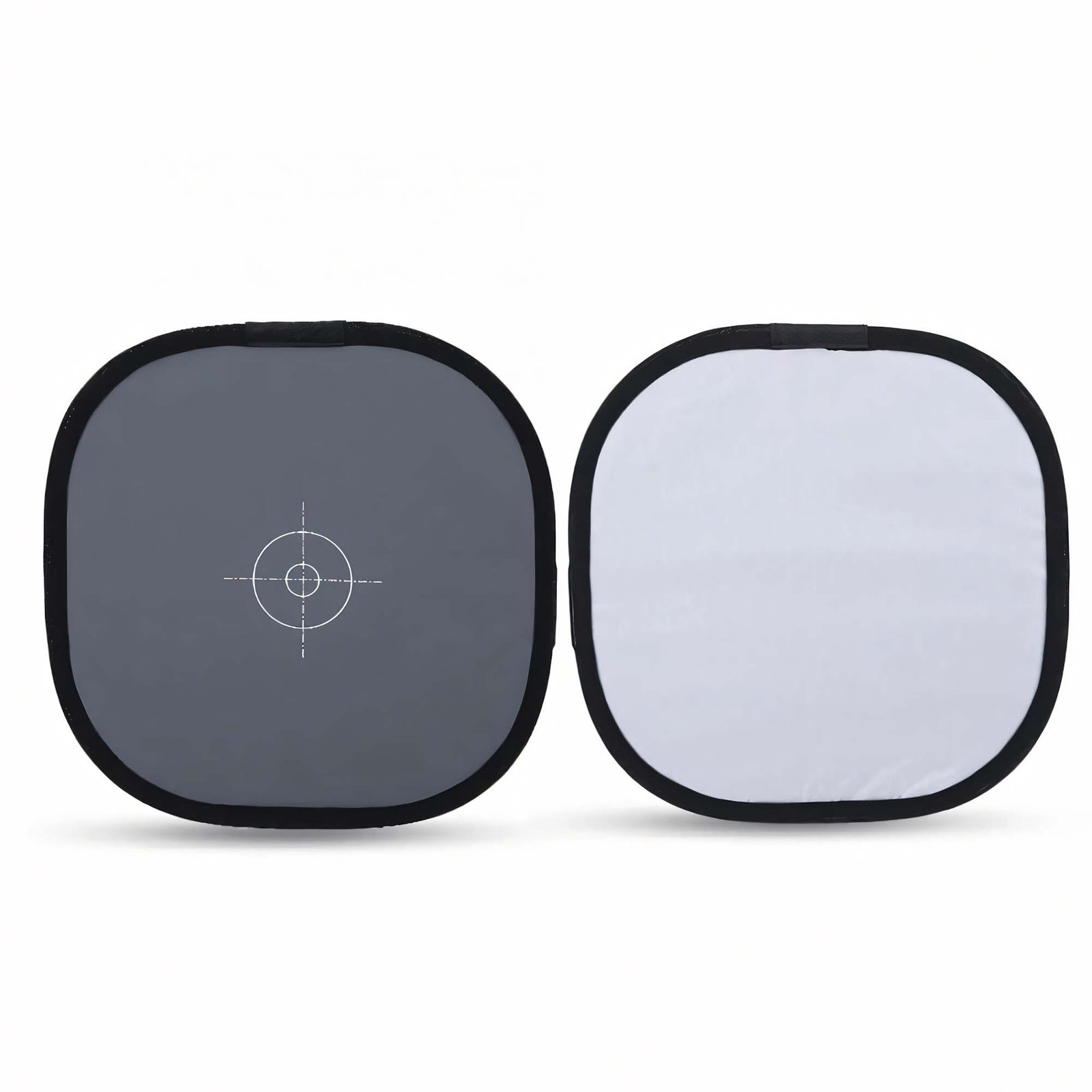 BLACKPIXEL 12-inch Collapsible Gray Card and White Balance Disc, Photography Calibration Panel with Crosshair, Double-Sided Gray/White