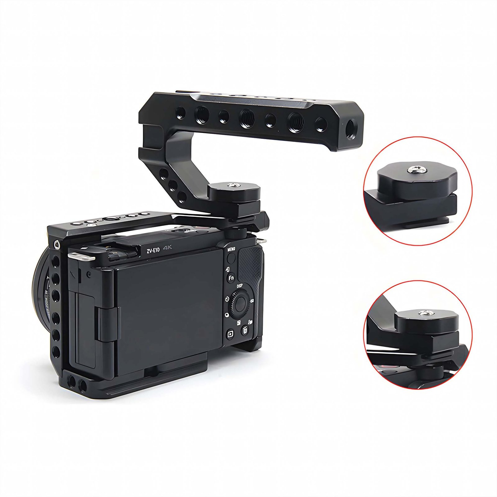 BLACKPIXEL Triple Cold-Shoe Camera Handle, Universal ARRI/NATO Mount, 15mm Rod Clamp, Adjustable Grip, Multiple 1/4-20 & 3/8-16 Threads