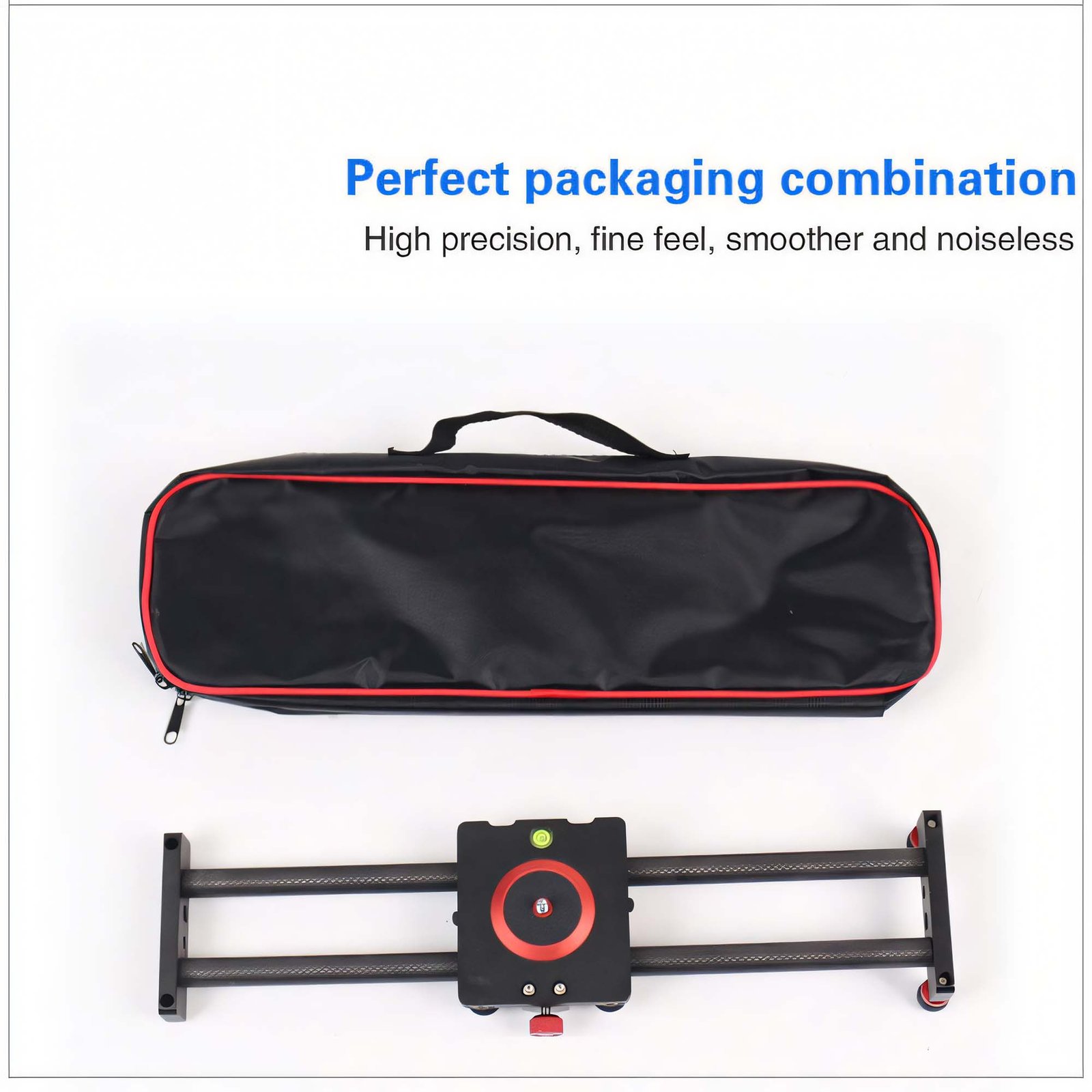 BLACKPIXEL 50 cm Aluminium Camera Slider, 1/4" & 3/8" Threads, Manual Dolly Track Rail, 5 kg Load Capacity, with Carry Bag – Compatible with DSLR, Mirrorless, Smartphones & Action Cameras