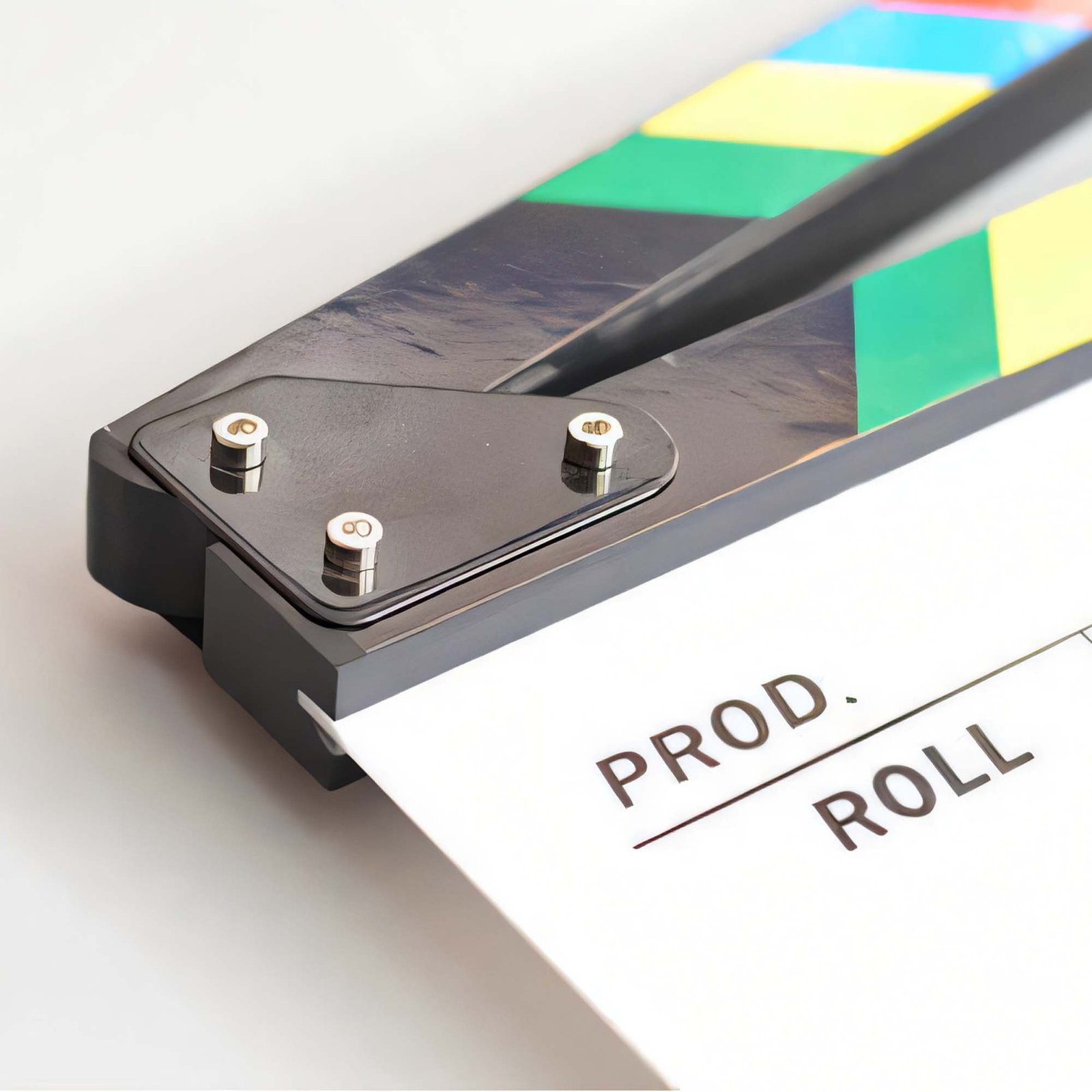 BLACKPIXEL Professional Film Clapboard 30x25 cm | Acrylic Director Slate with Magnetic Color Clapper | Dry Erase Movie Clapper Board with Marker & Eraser | Film Making, YouTube & Video Shoot