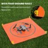 BLACKPIXEL Portable Drone Landing Pad, 50x50 cm Double-Sided, Orange/Grey, Fast-Fold Design with Stakes – Compatible with DJI Mini, Air, Phantom, FPV Racing Drones