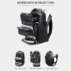 BLACKPIXEL Camera & Laptop Backpack (48x31x22 cm) - Convertible Oxford Camera Bag with Removable Cubes, Fits 17" Laptop, TSA Lock, Tripod Holder - Black