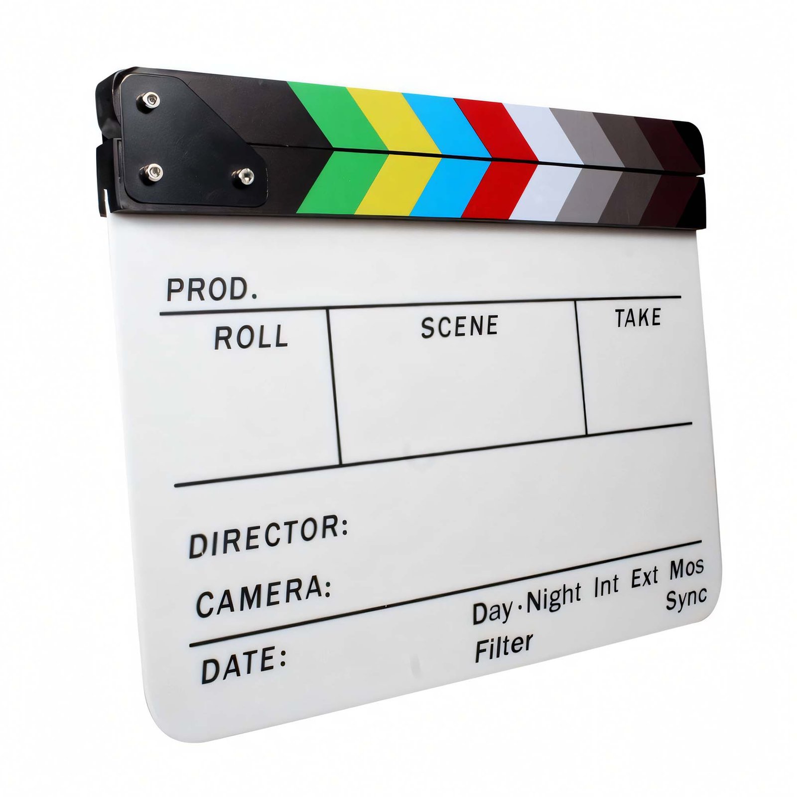 BLACKPIXEL Professional Film Clapboard 30x25 cm | Acrylic Director Slate with Magnetic Color Clapper | Dry Erase Movie Clapper Board with Marker & Eraser | Film Making, YouTube & Video Shoot