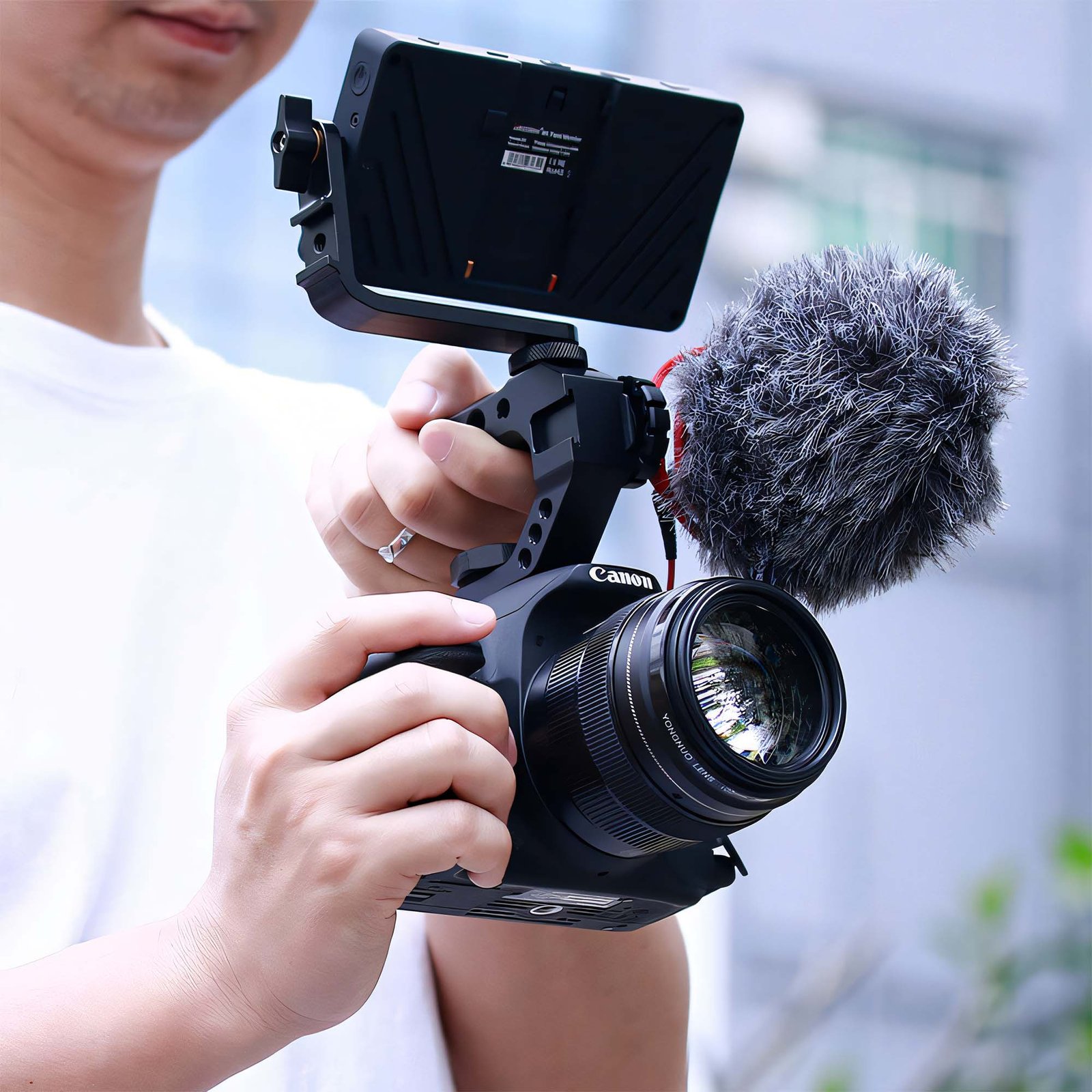 BLACKPIXEL Triple Cold-Shoe Camera Handle, Universal ARRI/NATO Mount, 15mm Rod Clamp, Adjustable Grip, Multiple 1/4-20 & 3/8-16 Threads