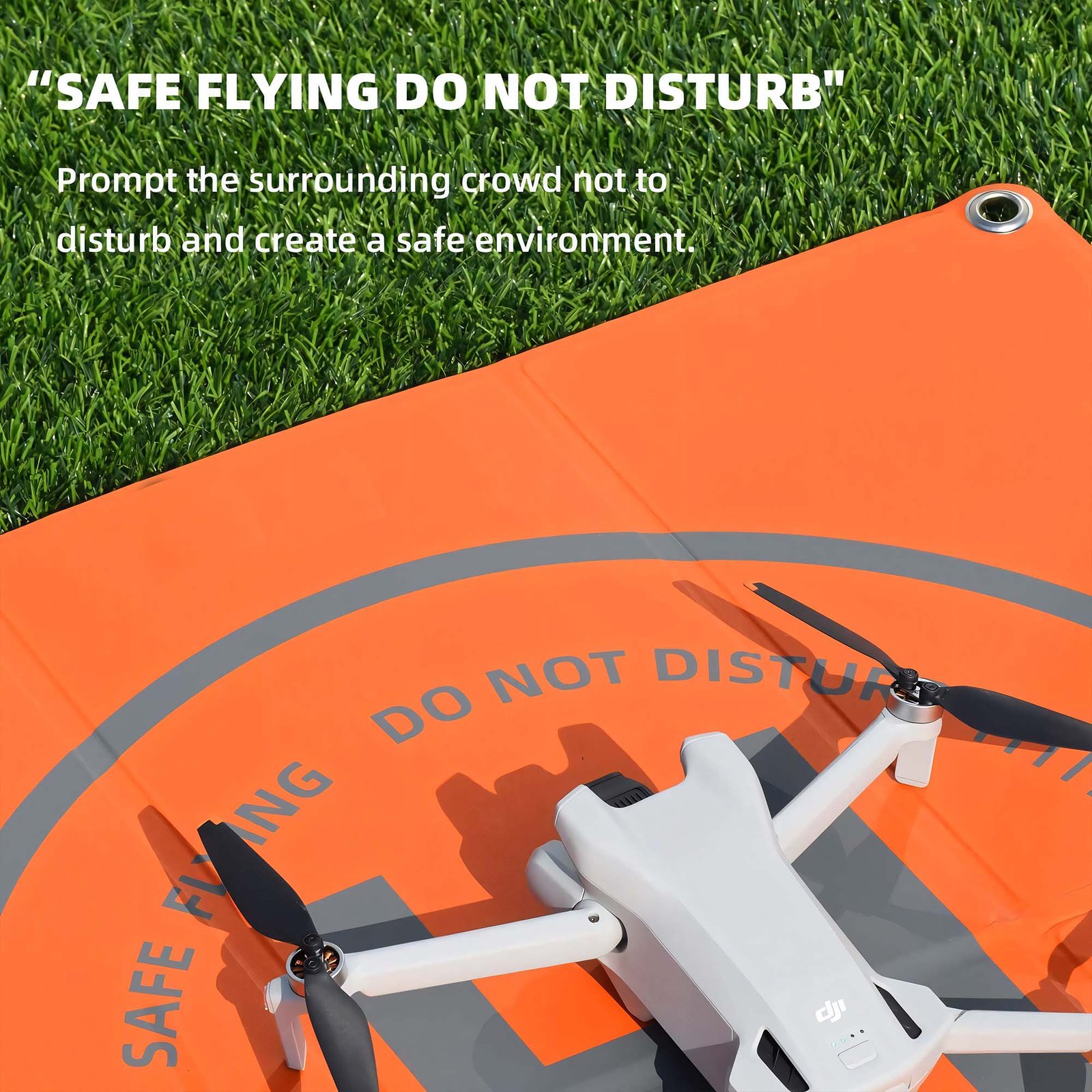 BLACKPIXEL Portable Drone Landing Pad, 50x50 cm Double-Sided, Orange/Grey, Fast-Fold Design with Stakes – Compatible with DJI Mini, Air, Phantom, FPV Racing Drones