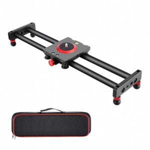 BLACKPIXEL 50 cm Aluminium Camera Slider, 1/4" & 3/8" Threads, Manual Dolly Track Rail, 5 kg Load Capacity, with Carry Bag – Compatible with DSLR, Mirrorless, Smartphones & Action Cameras