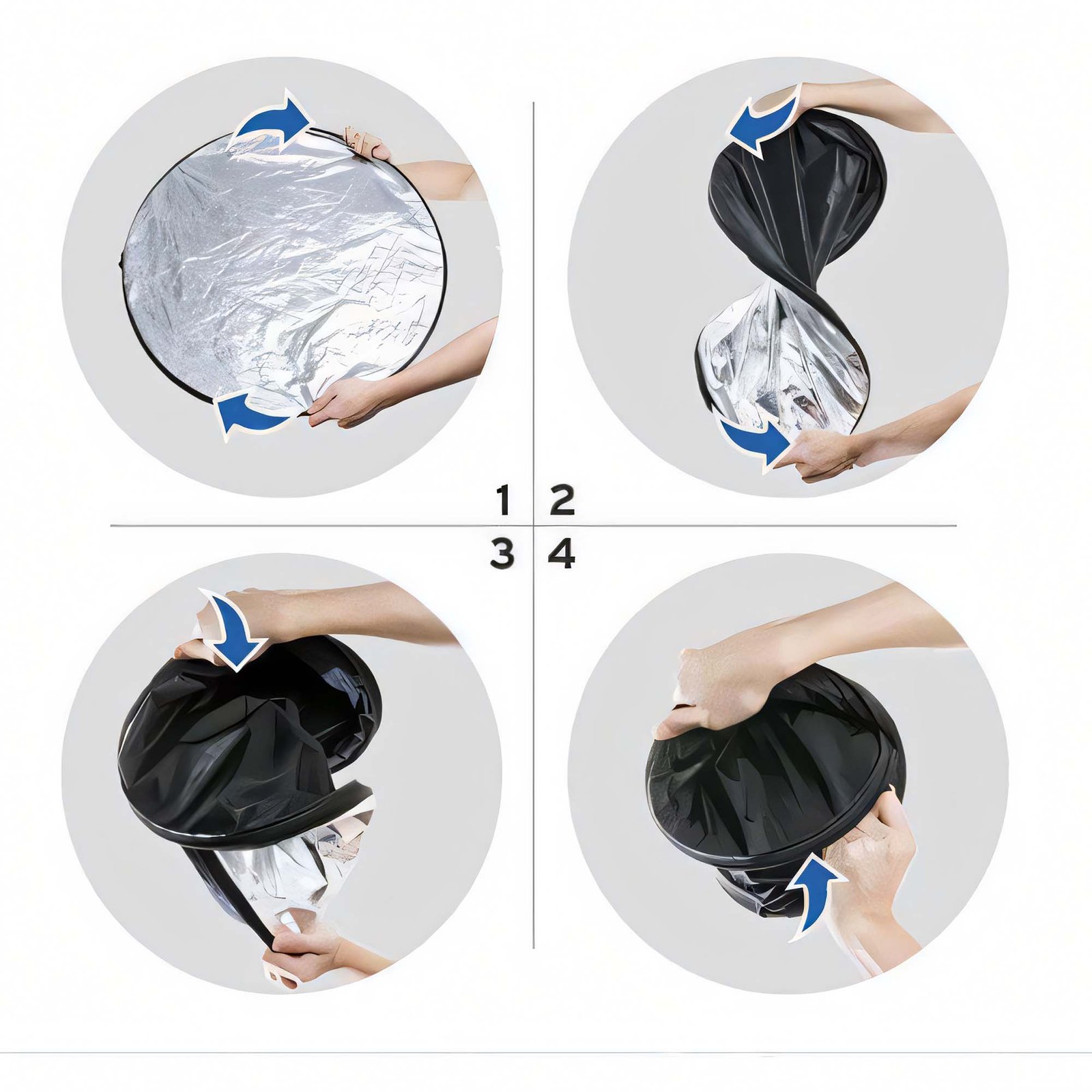 BLACKPIXEL 5-in-1 Collapsible Photography Light Reflector, 80cm/32-inch, Gold/Silver/White/Black/Diffuser Discs with Carrying Bag
