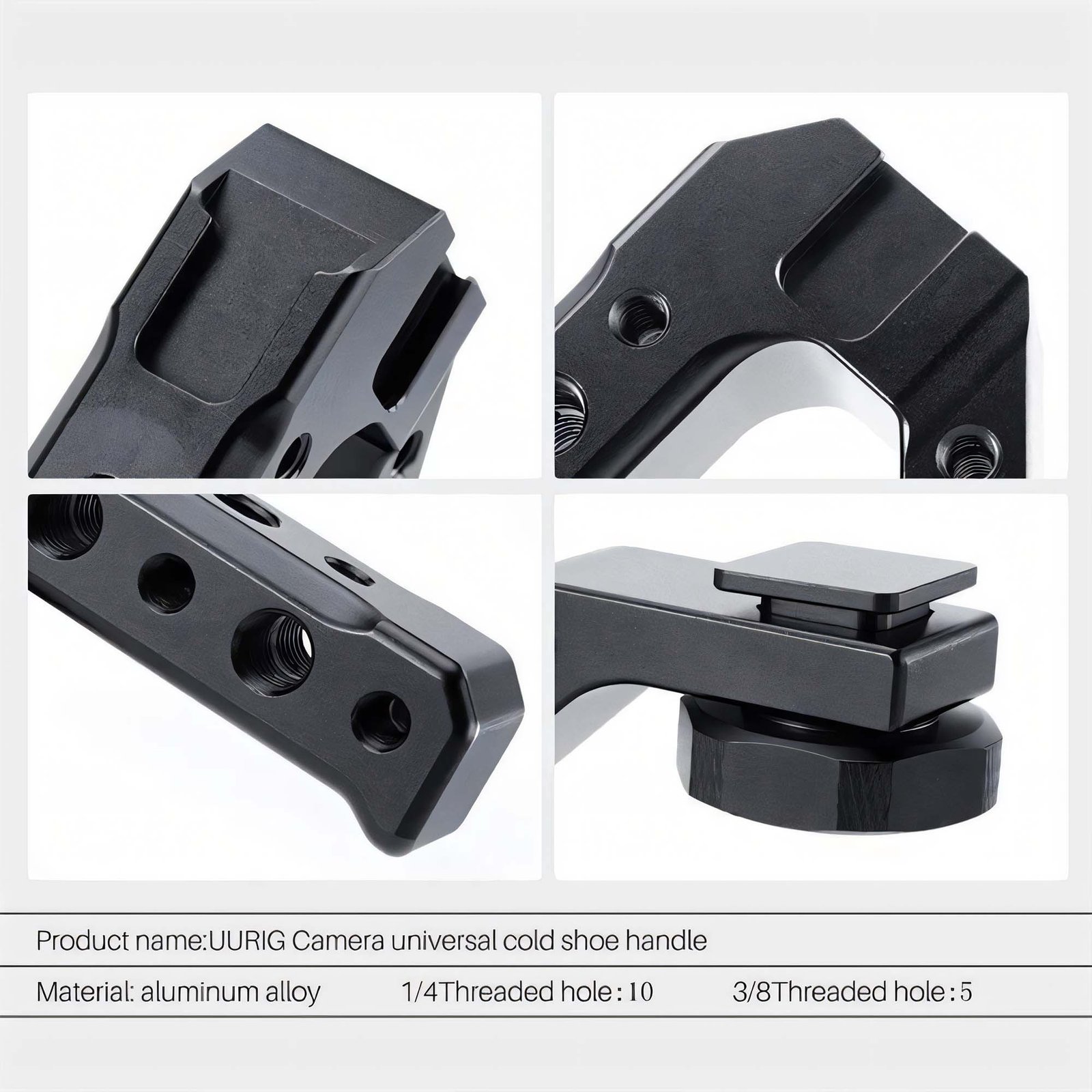 BLACKPIXEL Triple Cold-Shoe Camera Handle, Universal ARRI/NATO Mount, 15mm Rod Clamp, Adjustable Grip, Multiple 1/4-20 & 3/8-16 Threads