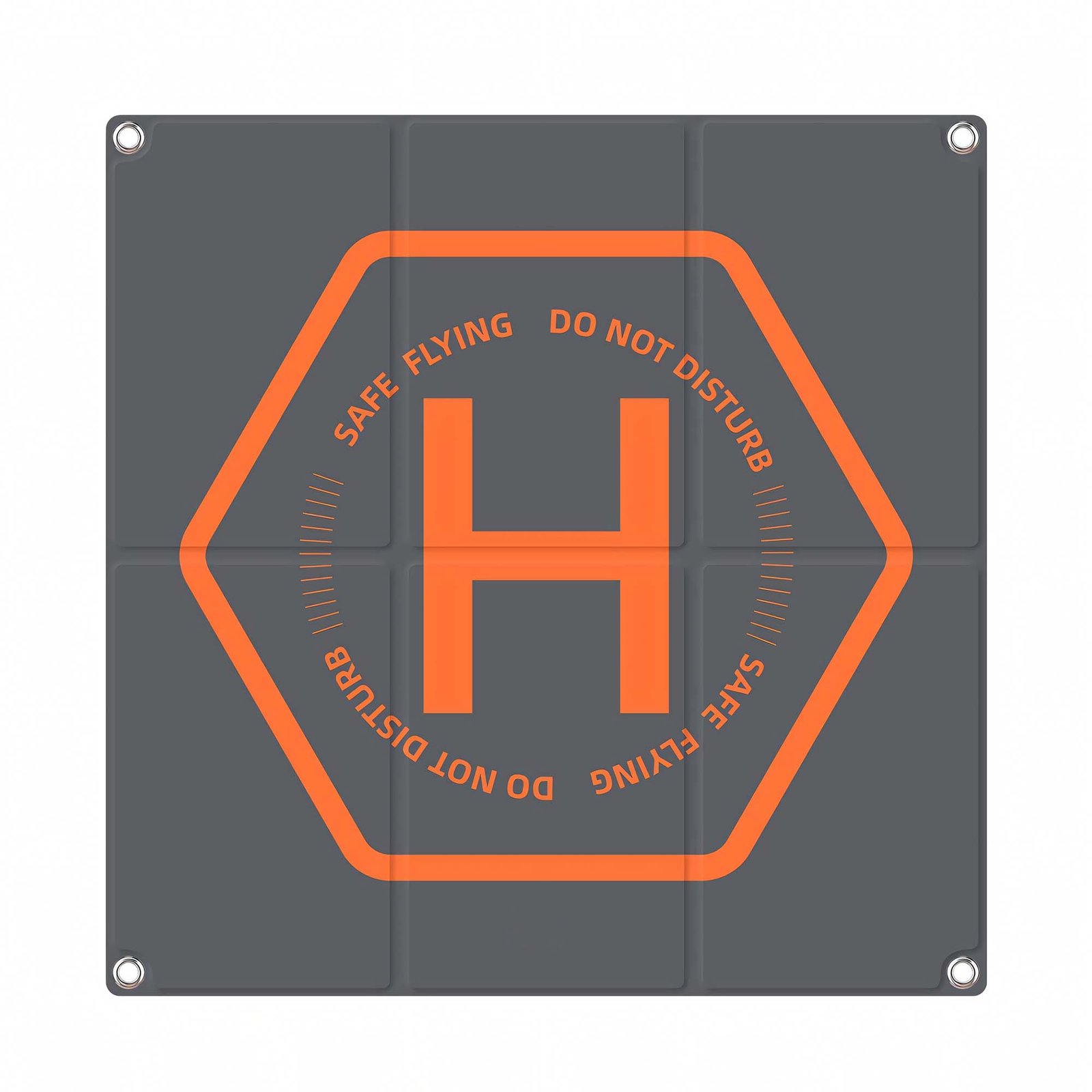 BLACKPIXEL Portable Drone Landing Pad, 50x50 cm Double-Sided, Orange/Grey, Fast-Fold Design with Stakes – Compatible with DJI Mini, Air, Phantom, FPV Racing Drones