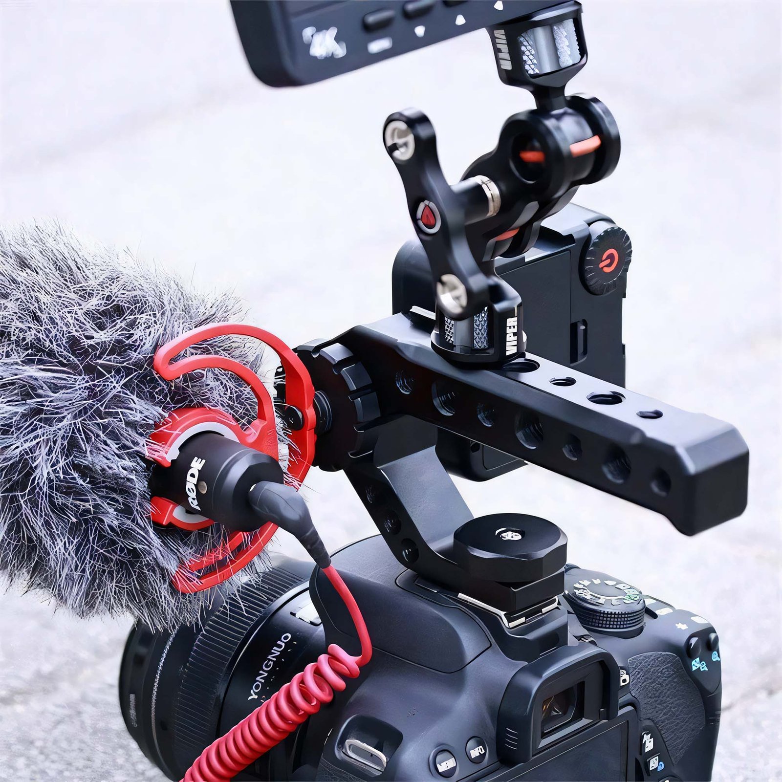 BLACKPIXEL Triple Cold-Shoe Camera Handle, Universal ARRI/NATO Mount, 15mm Rod Clamp, Adjustable Grip, Multiple 1/4-20 & 3/8-16 Threads
