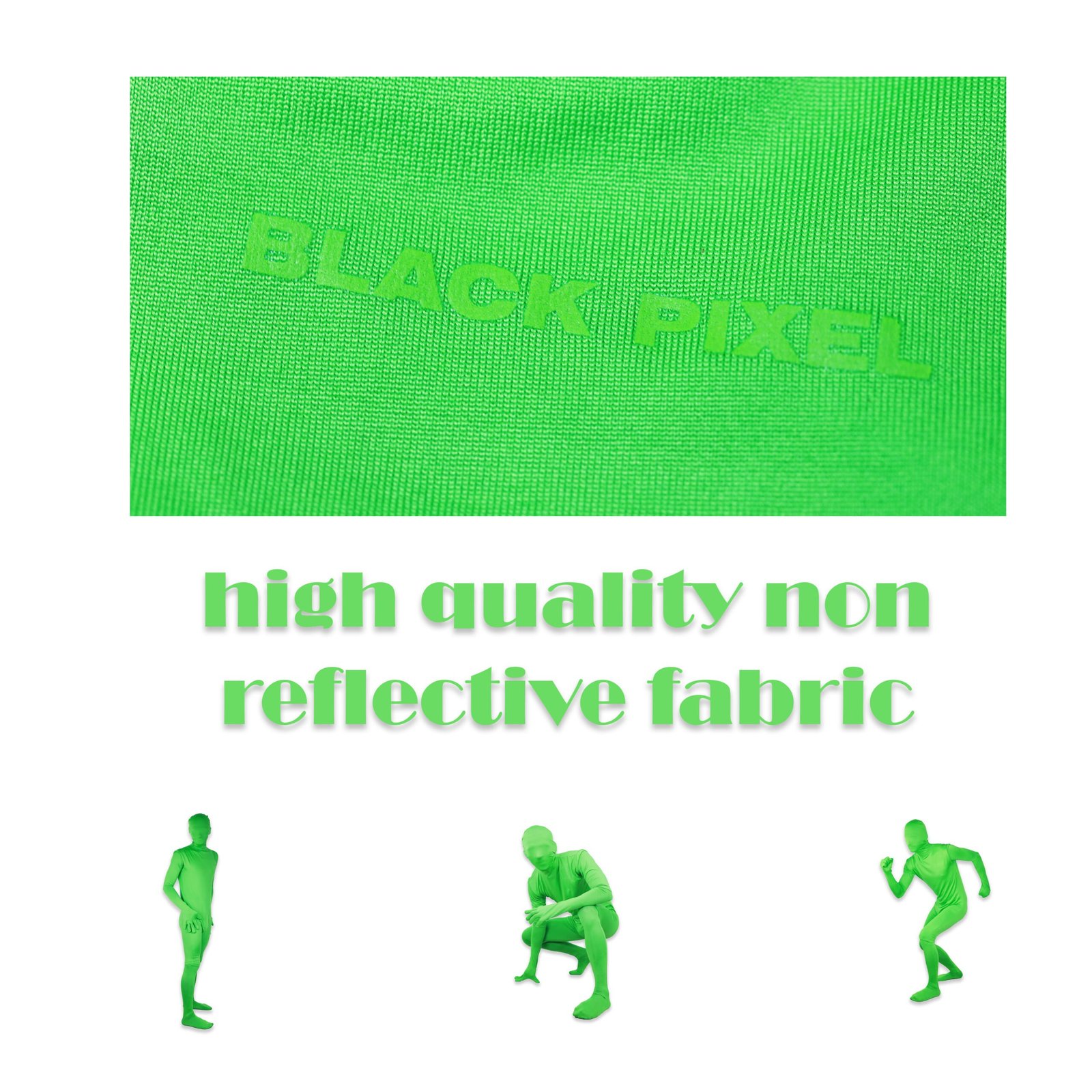 BLACK PIXEL Chromakey Green full body Stretch and comfort Fabric VFX suite