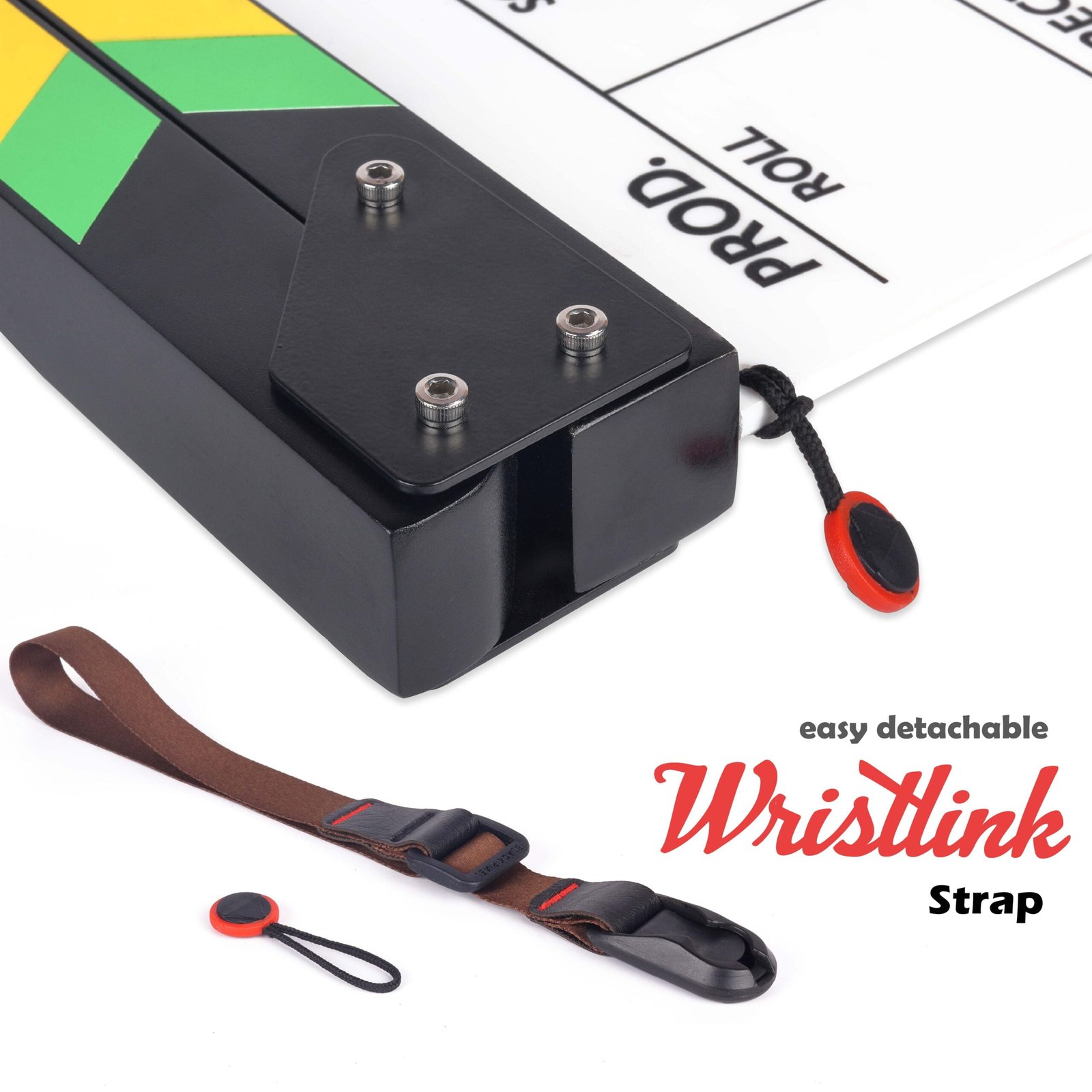 BLACKPIXEL Clapboard pro with anti slip Wristlink strap and 2 marker with eraser for Filmmakers| clapper size (30cm x 25cm) thickness (c 30mm,b 5mm)