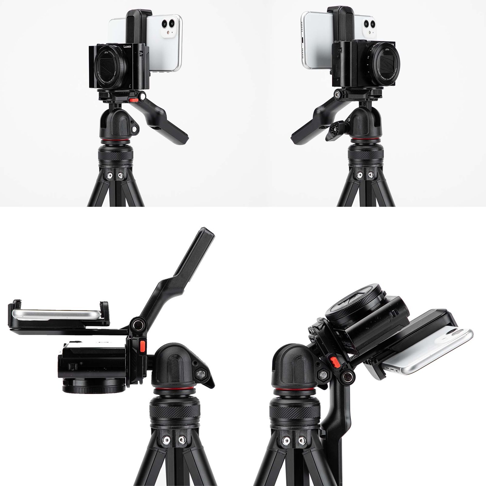 angle Goocong O4 Lightweight Camera Tripod, 44-136 cm Height, 650g Weight, Quick-Lock Legs, Dual 1/4" Mount
