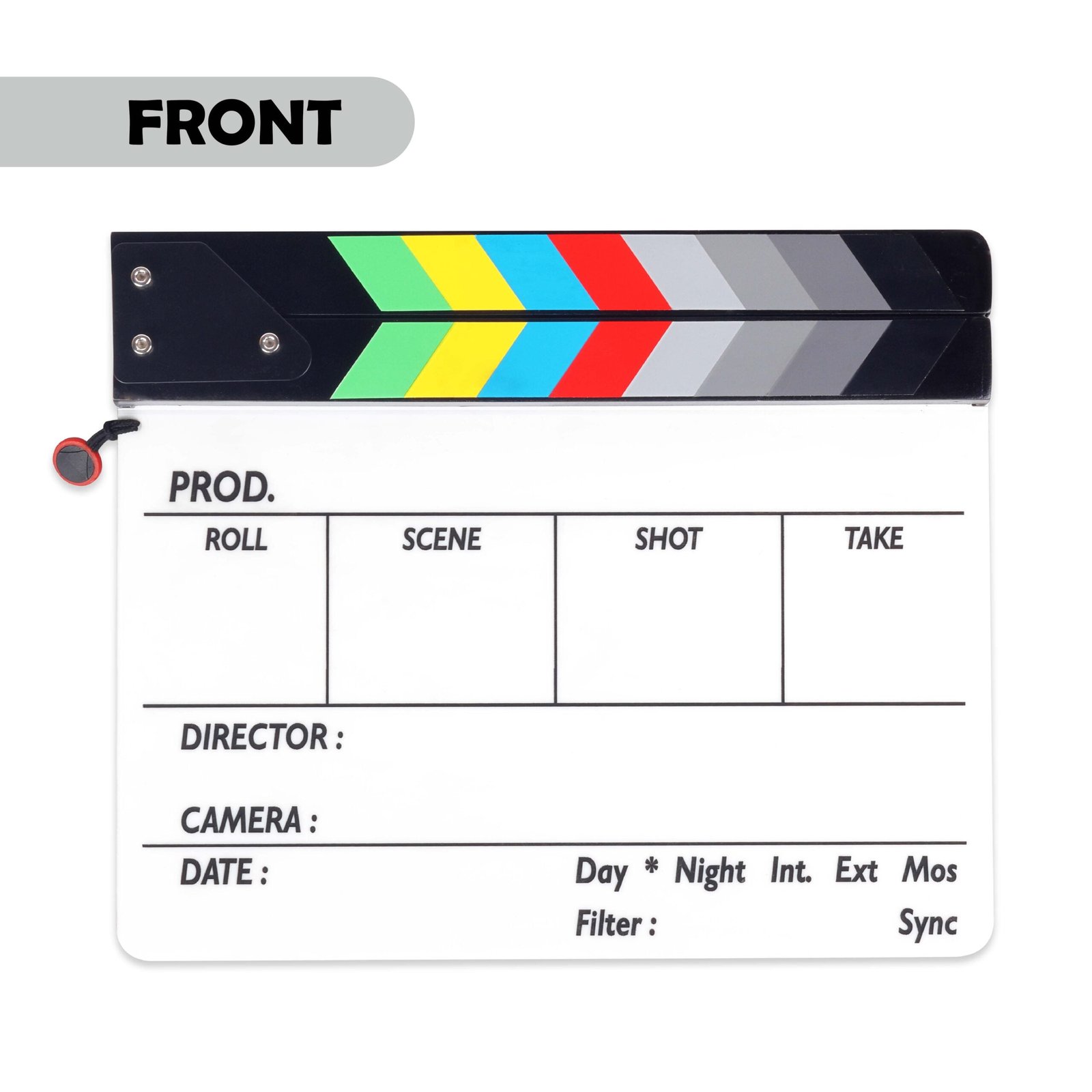 BLACKPIXEL Clapboard pro with anti slip Wristlink strap and 2 marker with eraser for Filmmakers| clapper size (30cm x 25cm) thickness (c 30mm,b 5mm)