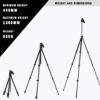 Goocong O4 Lightweight Camera Tripod, 44-136 cm Height, 650g Weight, Quick-Lock Legs, Dual 1/4" Mount