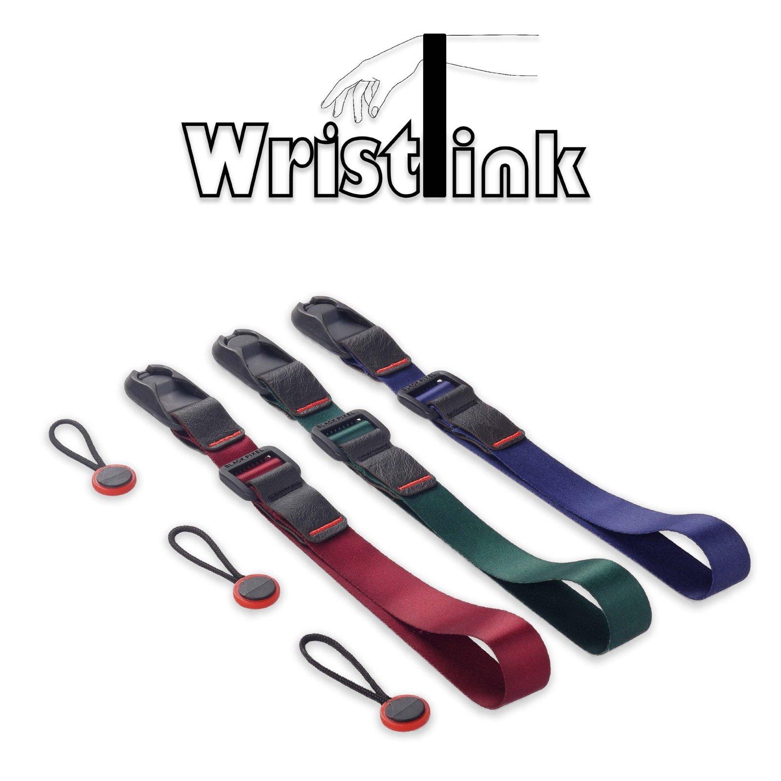 BLACKPIXEL Wristlink Universal and Adjustable Wrist Strap for Camera,Phone,drone controller | Multi colour (Red,Green,Blue)