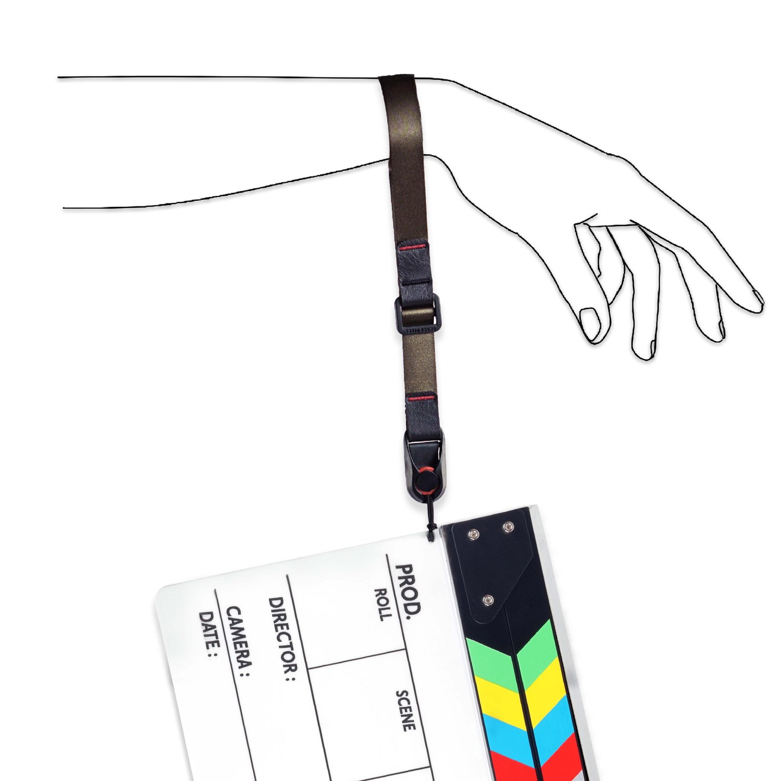 BLACKPIXEL Clapboard pro with anti slip Wristlink strap and 2 marker with eraser for Filmmakers| clapper size (30cm x 25cm) thickness (c 30mm,b 5mm)