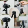Goocong O4 Lightweight Camera Tripod, 44-136 cm Height, 650g Weight, Quick-Lock Legs, Dual 1/4" Mount