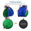 BLACKPIXEL Collapsible Portable Chroma Key Background (5 x 7" feet) , 2-in-1 Chroma Blue/Chroma Green for youtube, Filmmaking,Visual Effects,Ad film,Photography,Online meeting
