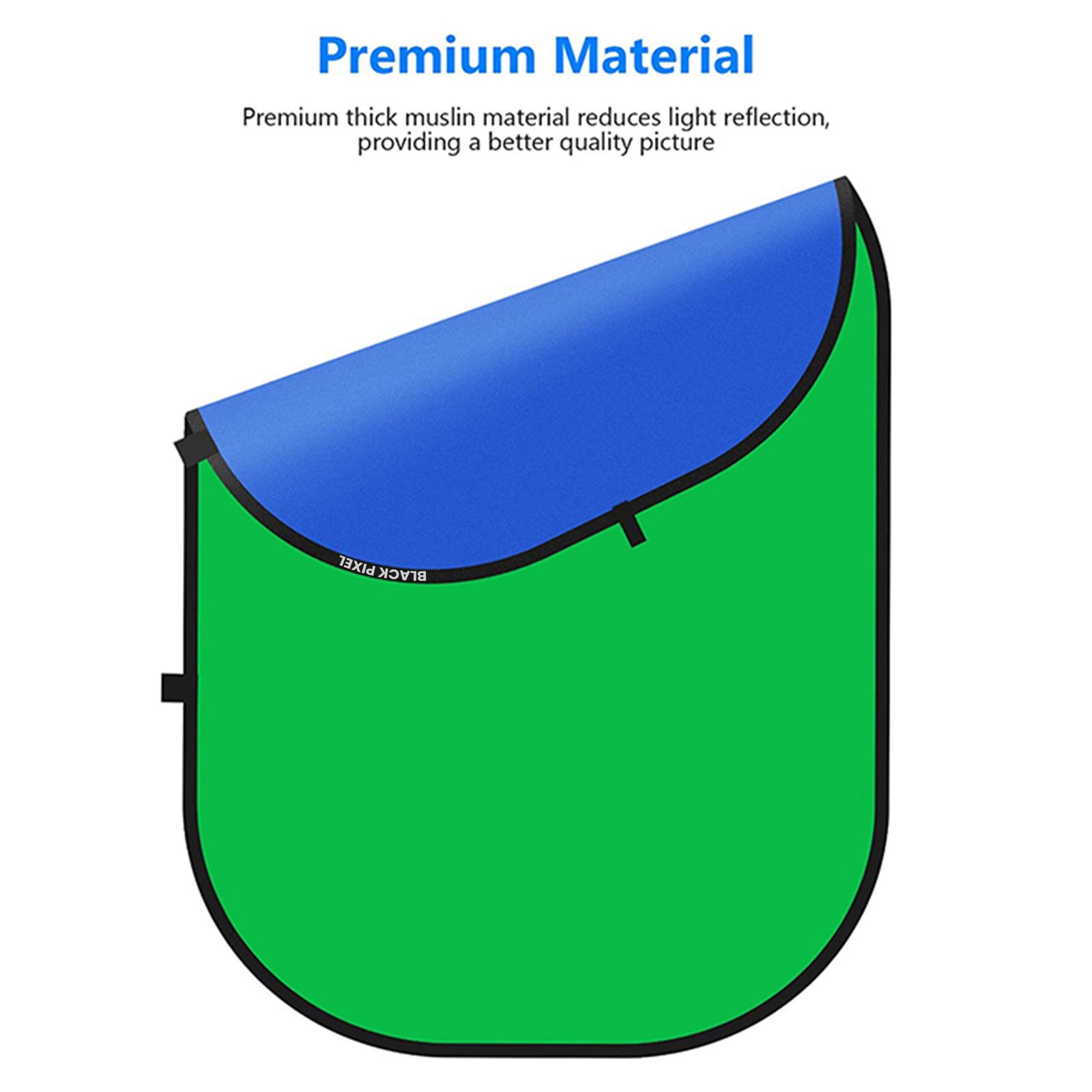 BLACKPIXEL Collapsible Portable Chroma Key Background (5 x 7" feet) , 2-in-1 Chroma Blue/Chroma Green for youtube, Filmmaking,Visual Effects,Ad film,Photography,Online meeting