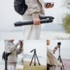 Goocong O4 Lightweight Camera Tripod, 44-136 cm Height, 650g Weight, Quick-Lock Legs, Dual 1/4" Mount