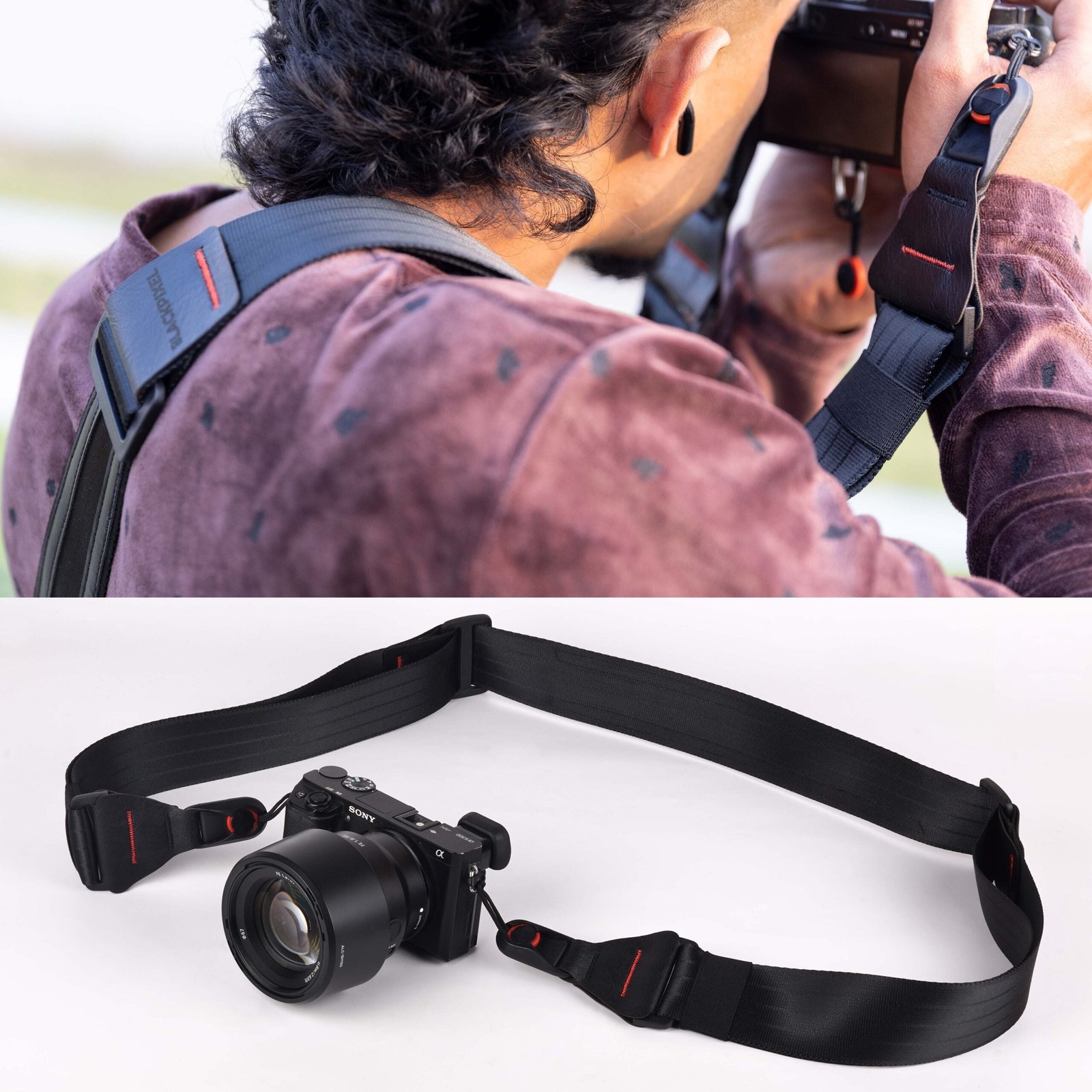 BLACKPIXEL Glide pro quick release black strap for camera,drones|3 in 1 style (sling,neck,shoulder)| Adjustable(145-99 cm)