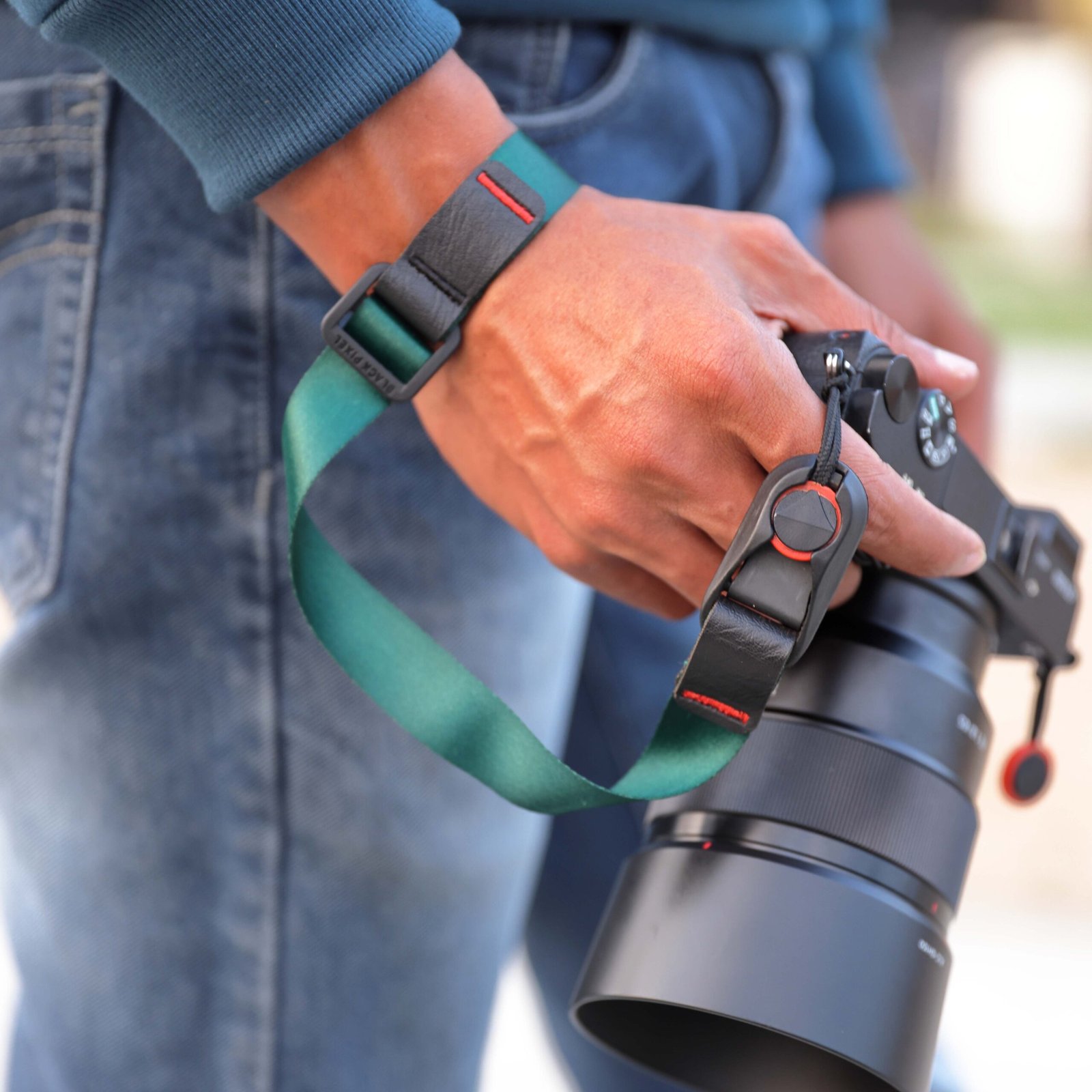 BLACKPIXEL Wristlink Universal and Adjustable Wrist Strap for Camera,Phone,drone controller | Multi colour (Red,Green,Blue)