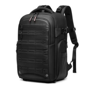 Camera Bag - 16 Inch Laptop Backpack with Detachable Partition, MOLLE System, Breathable Design for Photographers