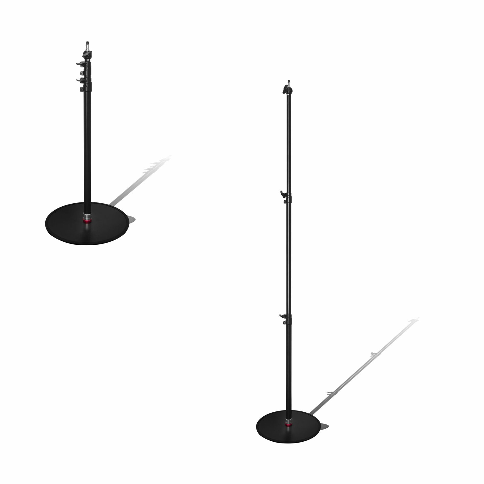 Two-in-One Sturdy 180 Degree Adjustable Height Durable Microphone Floor Stand - 360 Degree Rotating Metal Camera Stand