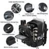 Camera Bag - 16 Inch Laptop Backpack with Detachable Partition, MOLLE System, Breathable Design for Photographers