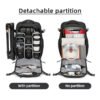 Camera Bag - 16 Inch Laptop Backpack with Detachable Partition, MOLLE System, Breathable Design for Photographers