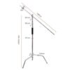 3.3M Heavy-Duty Stainless Steel Magic Leg C Stand & Light Stand with Crossbar Grip - Flexible Photography Tripod for Video Camera