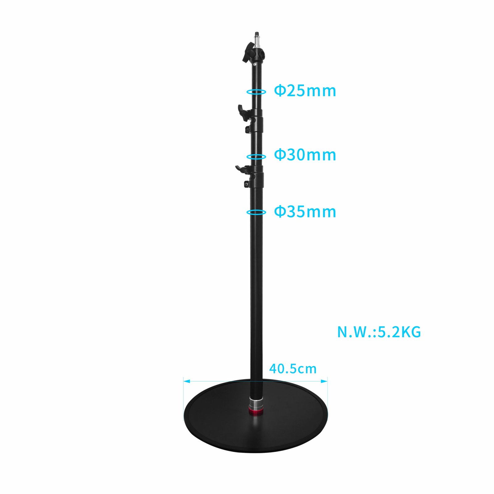 Two-in-One Sturdy 180 Degree Adjustable Height Durable Microphone Floor Stand - 360 Degree Rotating Metal Camera Stand