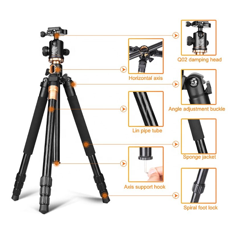 Tripod Kit with Monopod and Ball Head - Twist Lock & Flip Leg Lock Transverse Stand for DSLR Camera & Mobile Phone