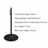 Two-in-One Sturdy 180 Degree Adjustable Height Durable Microphone Floor Stand - 360 Degree Rotating Metal Camera Stand